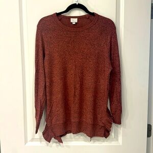 Anthropologie soft pink and black heather sweater